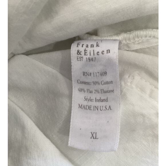 Frank & Eileen Ireland Performance Linen Long Sleeve Playsuit In White Size XL - Picture 12 of 13